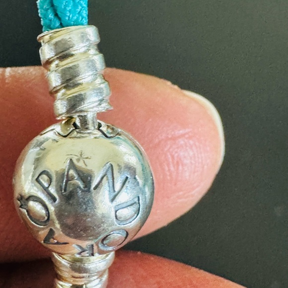 PANDORA NEW & RETIRED 7.5” Teal Cord Bracelet (end to ball) includes box - Picture 4 of 7
